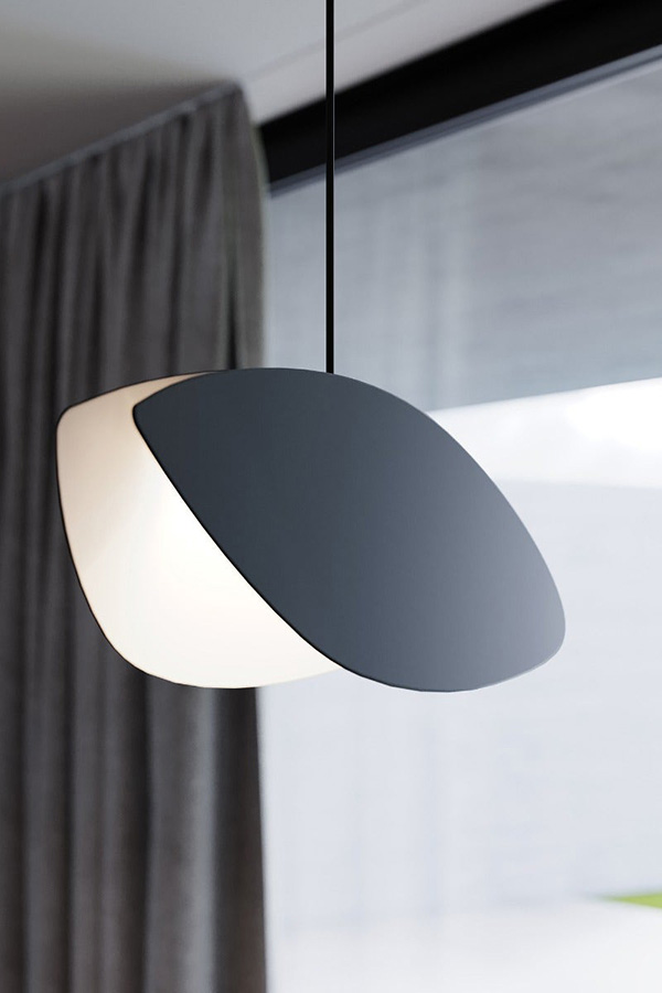 Sonneman Papillons LED Single Pendant - Satin Black Shade , Standard Single Pendant