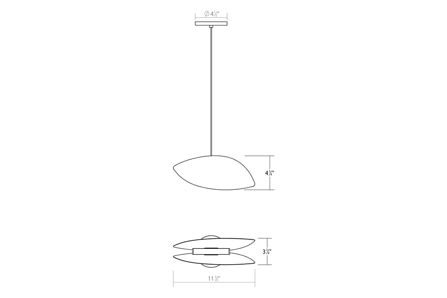 Sonneman Papillons LED Single Pendant - Satin White Shade, Standard Single Pendant