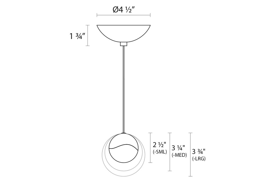 Sonneman Grapes LED Single Pendant - Satin Nickel, Single Large, Dome Canopy