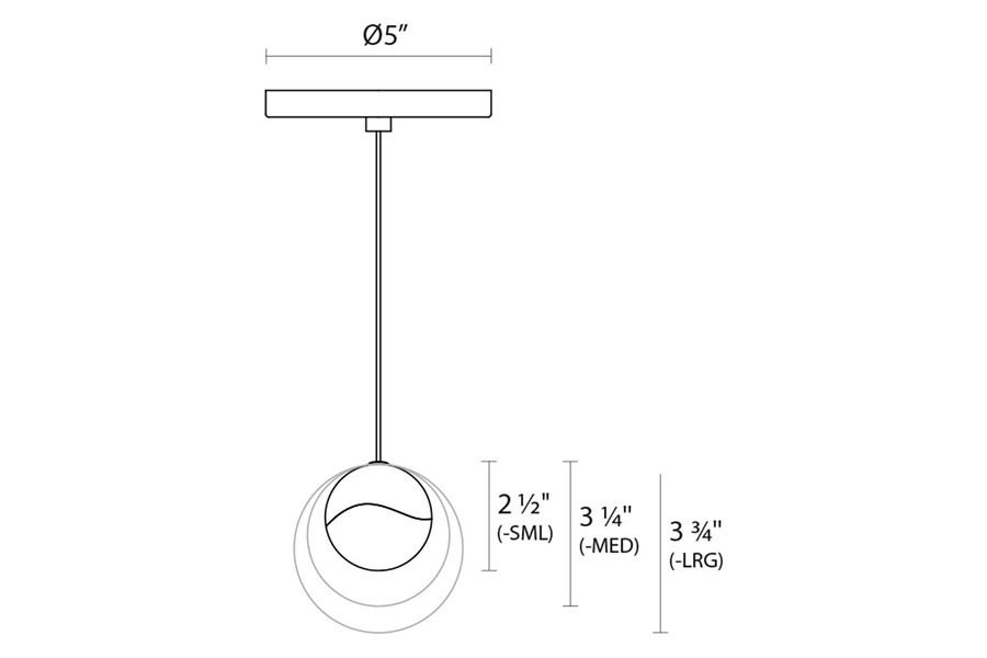 Sonneman Grapes LED Single Pendant - Polished Chrome, Single Medium, Round Canopy