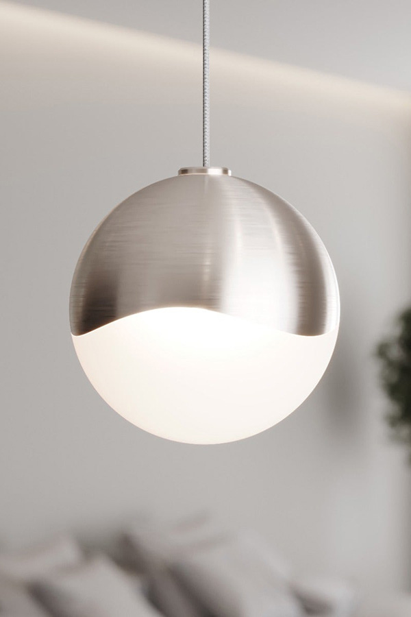 Sonneman Grapes LED Single Pendant - Satin Nickel, Single Medium, Round Canopy