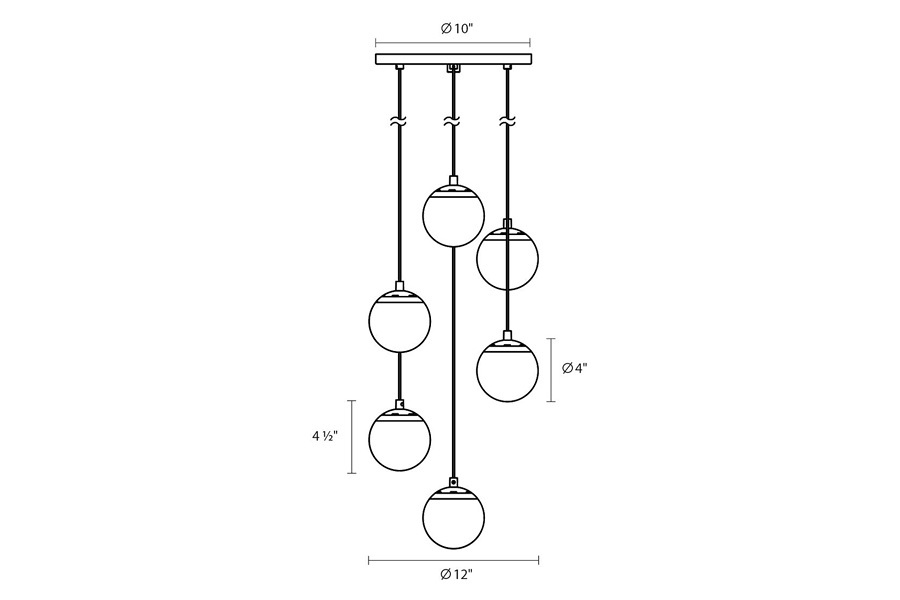 Sonneman Champagne Bubbles LED Chandelier - Polished Chrome, 6-Light