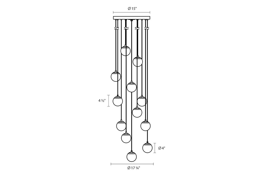 Sonneman Champagne Bubbles LED Chandelier - Polished Chrome, 12-Light