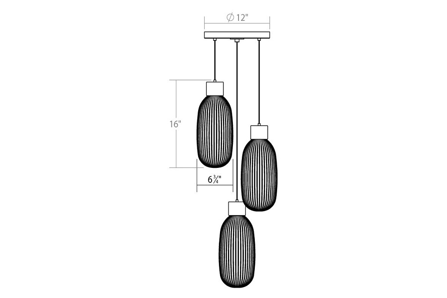 Sonneman™ Friso LED Chandelier - Polished Nickel, 3-Light