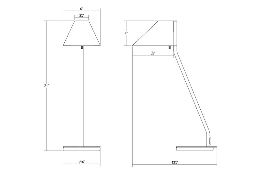 Sonneman Pitch Table Lamp - Brass Finish