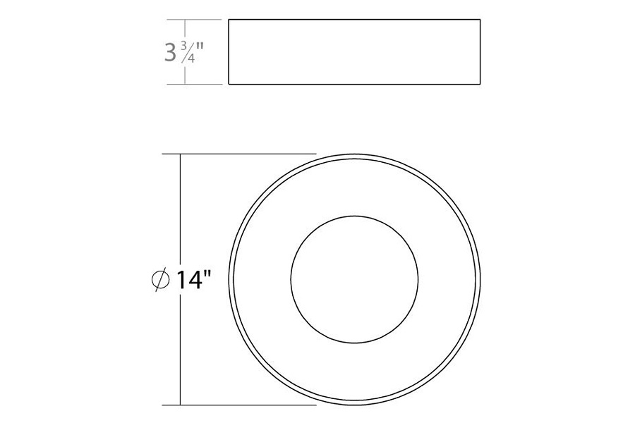 Sonneman Ilios LED Surface Mount - Dove Gray, 14", 3000K