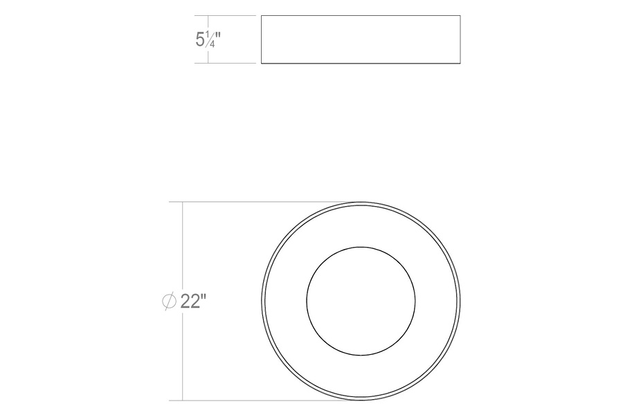 Sonneman Ilios LED Surface Mount - Dove Gray, 22", 3000K