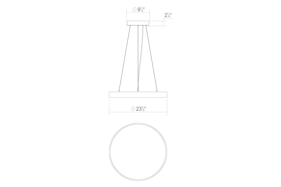 Sonneman Pi LED Pendant - Satin White, 24", 3000K