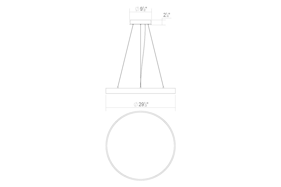 Sonneman Pi LED Pendant - Satin White, 30", 3000K