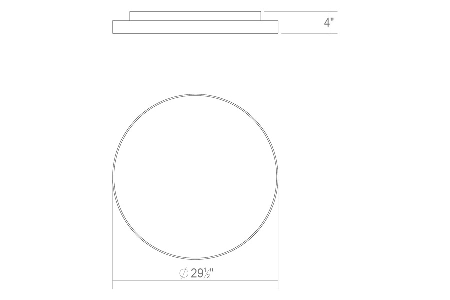 Sonneman Pi LED Surface Mount - Satin Black, 30", 3000K