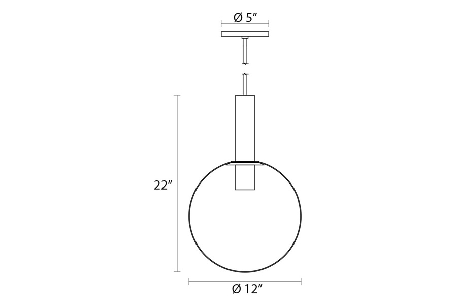 Sonneman Bubbles Single Pendant - Polished Nickel, 12" 1-Light