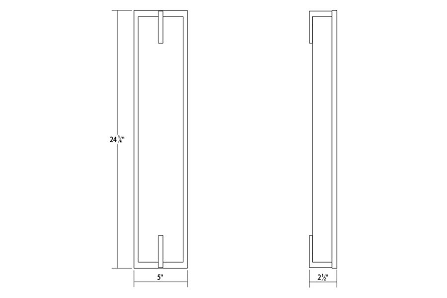 Sonneman New Edge Bath Bar - Polished Chrome, 24"