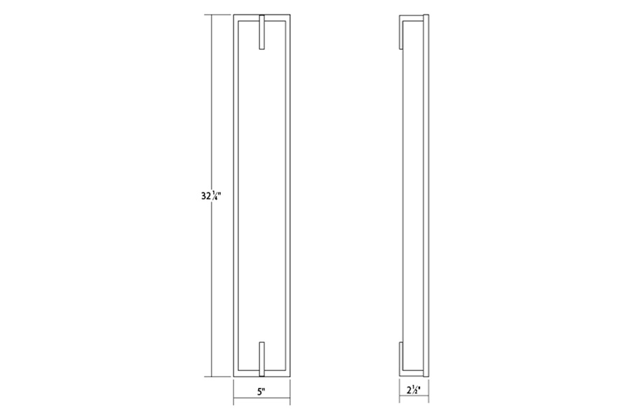 Sonneman New Edge Bath Bar - Satin Nickel, 32"