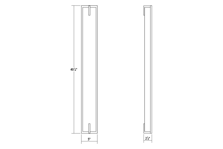 Sonneman New Edge Bath Bar - Satin Nickel, 40"