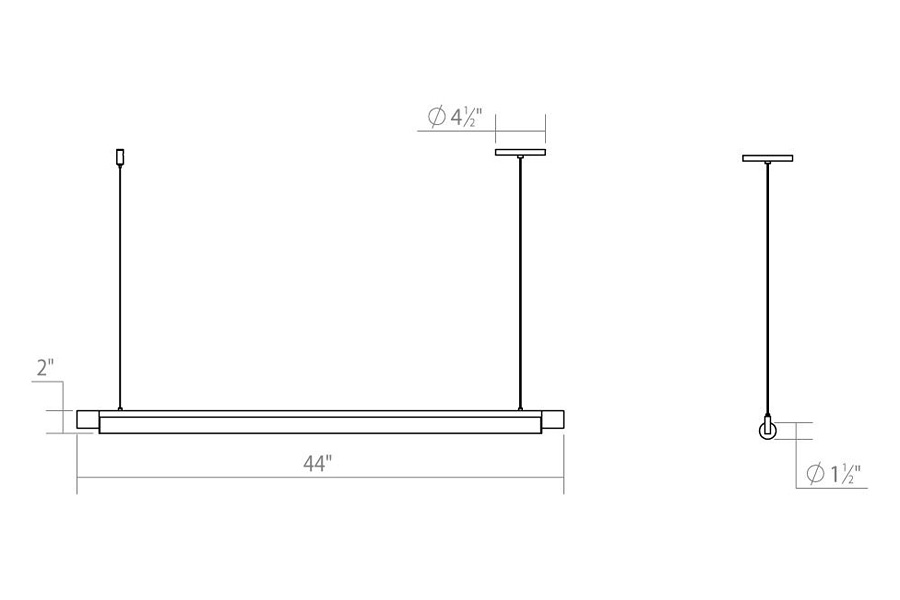 Sonneman Keel LED Pendant - Satin White, 44", 3000K