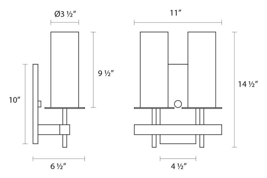 Sonneman - Tuxedo Double Sconce