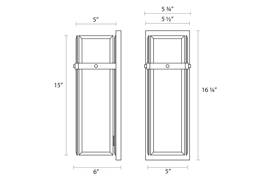 Sonneman Mercer Street Sconce - Polished Chrome