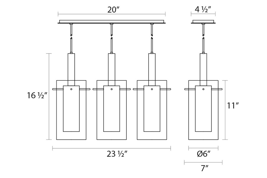 Sonneman - Zylinder Chandelier