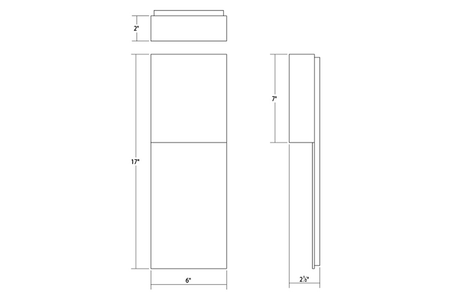 Sonneman Flat Box LED Panel Sconce - Textured Bronze