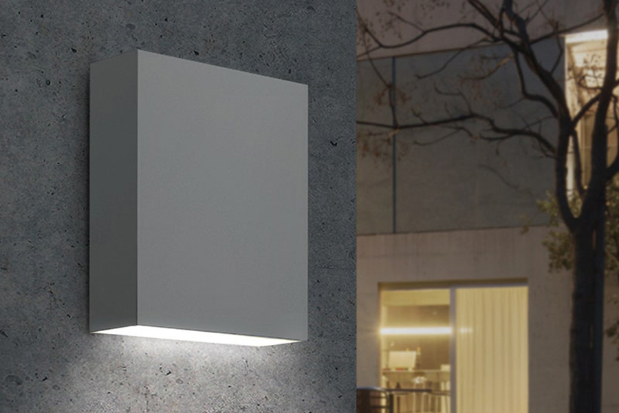 Sonneman Flat Box Up/Down LED Panel Sconce - Textured Gray