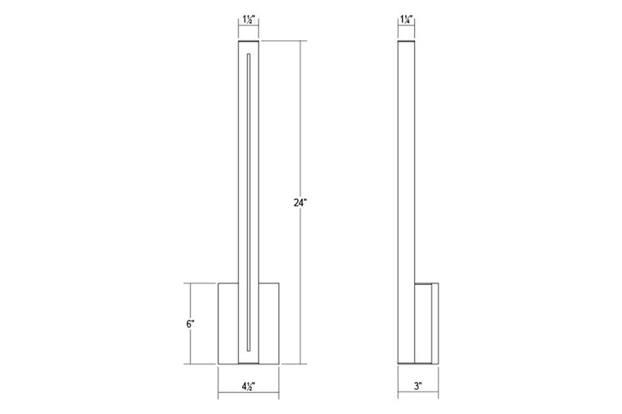 Sonneman Stripe LED Sconce - Textured White, 24"