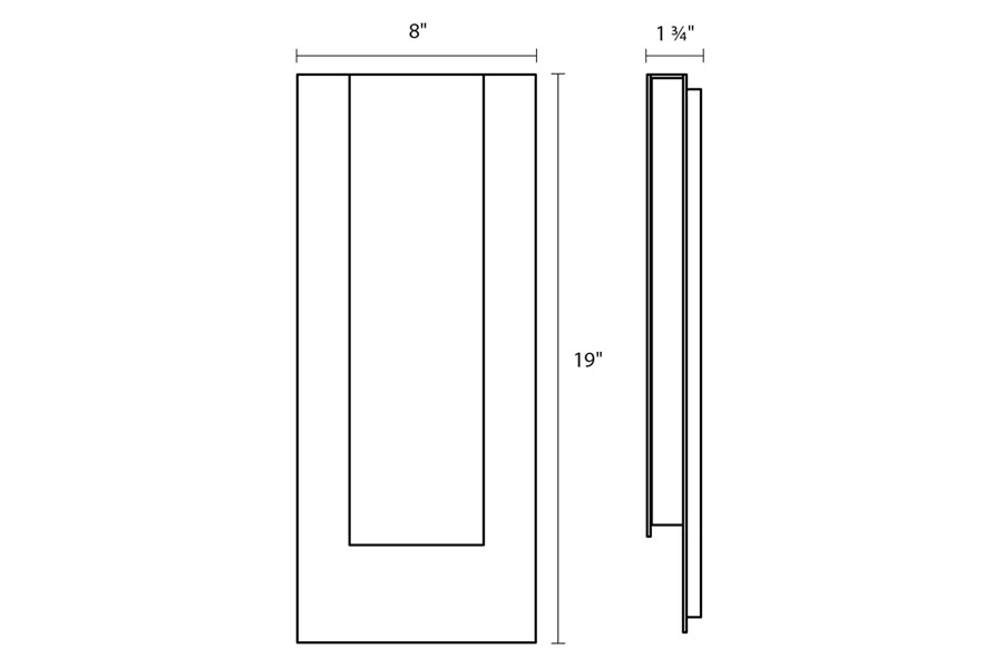 Sonneman Reveal Tall LED Sconce - Textured Gray