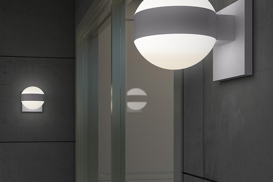 Sonneman™ REALS Up/Down LED Sconce - Textured White, Dome Lens and Clear Cylinder Lens