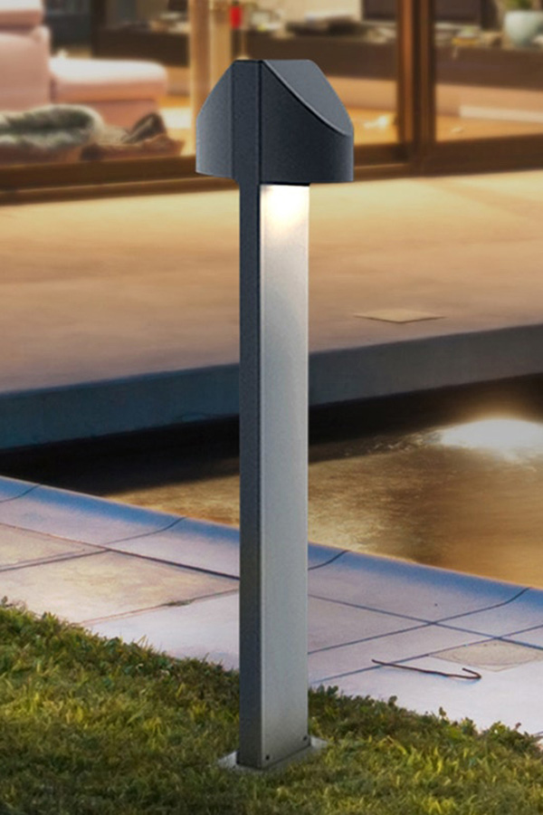 Sonneman Shear LED Double Bollard - Textured Gray, 16"