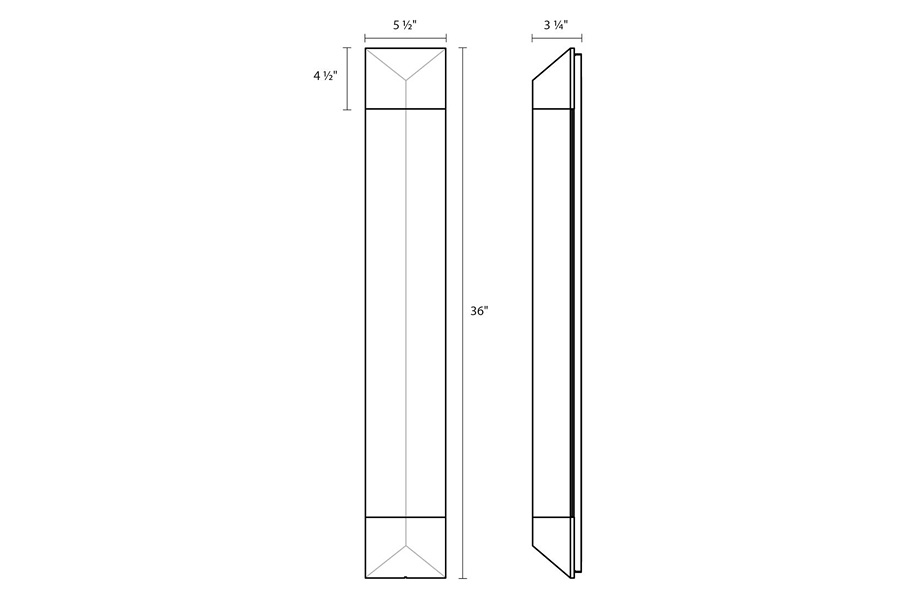 Sonneman Triform LED Sconce - Textured White, 36"