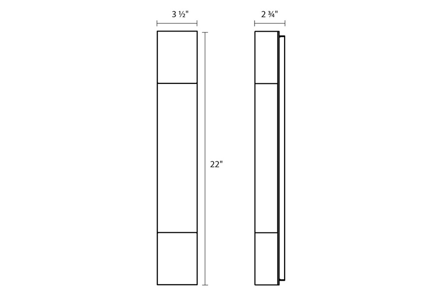 Sonneman Box Column LED Sconce - Textured Gray, 22"