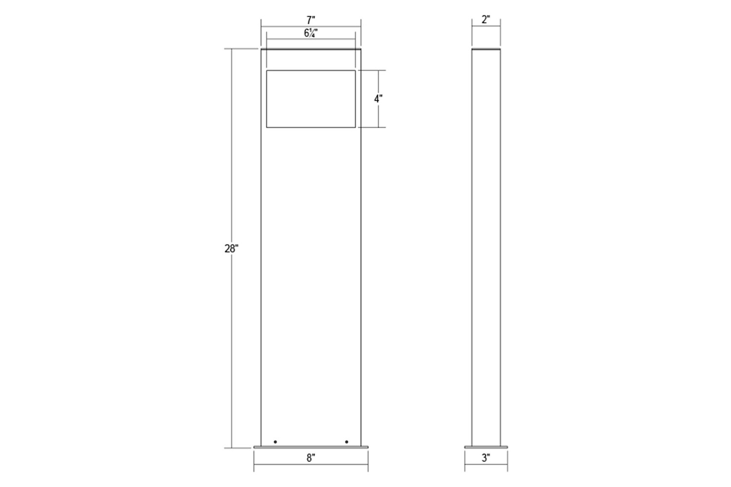 Sonneman Square Curve LED Bollard - Textured Bronze, 16"