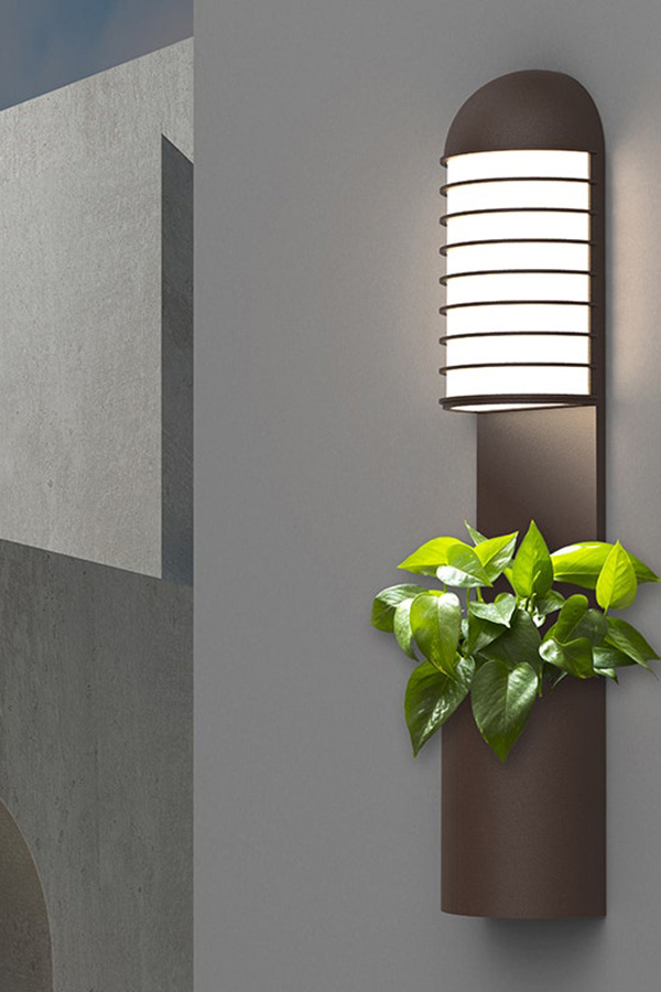 Sonneman Lighthouse LED Planter Sconce - Textured Gray