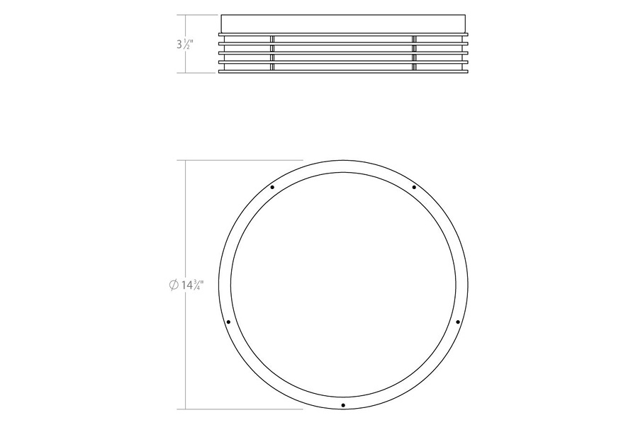 Sonneman Marue LED Surface Mount - Textured Gray, 14", Round