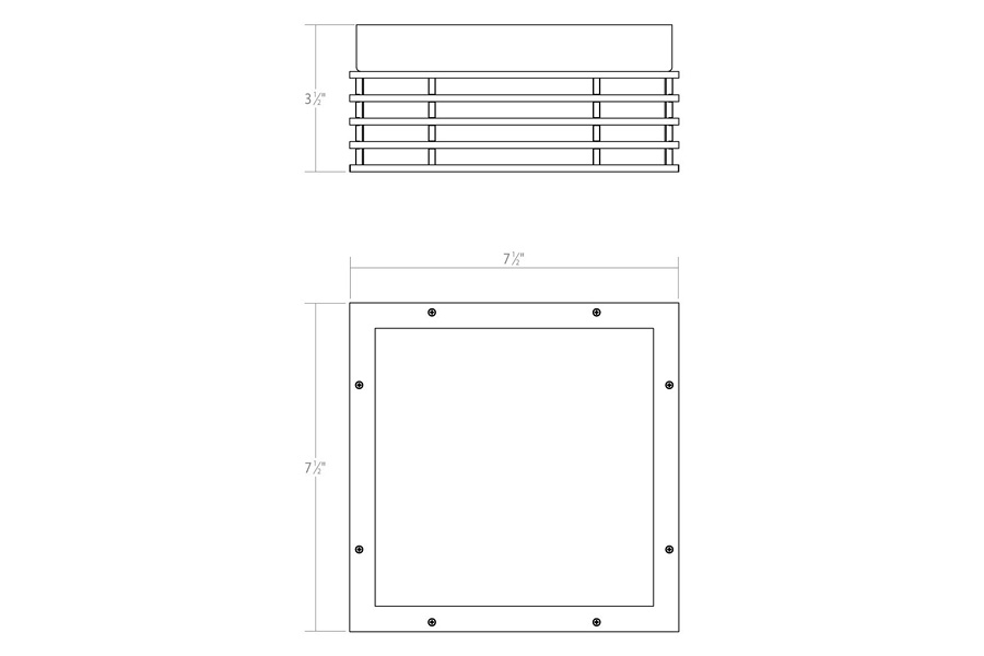 Sonneman Marue LED Surface Mount - Textured Gray, 7", Square