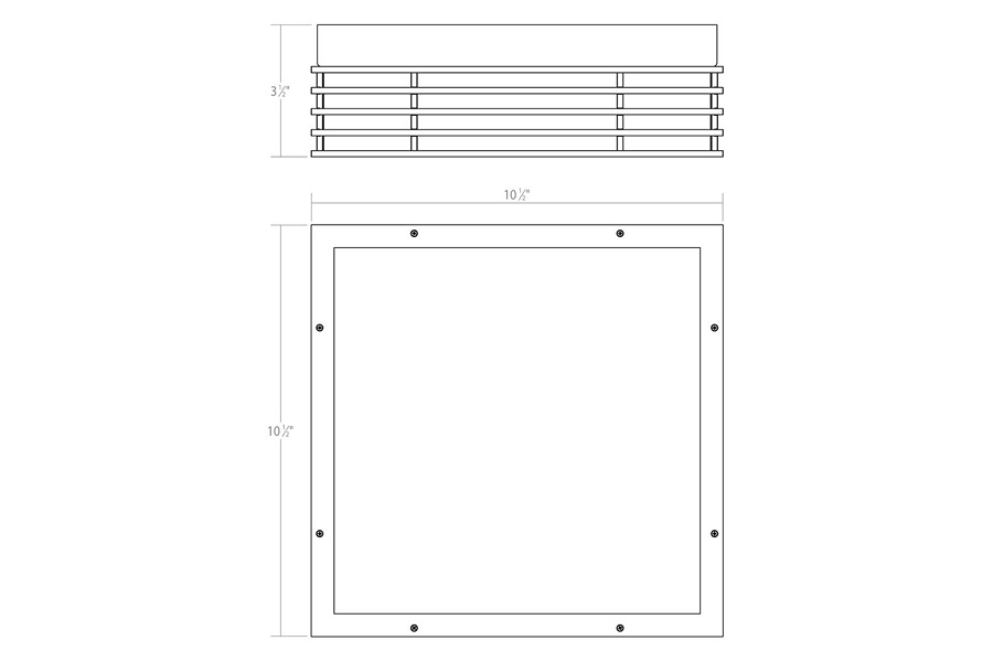 Sonneman Marue LED Surface Mount - Textured Gray, 10", Square