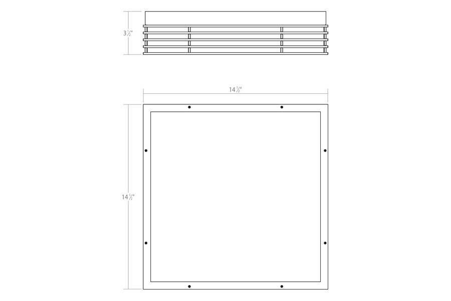 Sonneman Marue LED Surface Mount - Textured Bronze, 14", Square