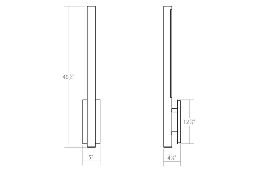 Sonneman™ Flue LED Sconce - Textured Gray, 40"