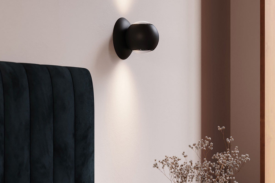 Sonneman Hemisphere Sconce - Textured Black, One Sided