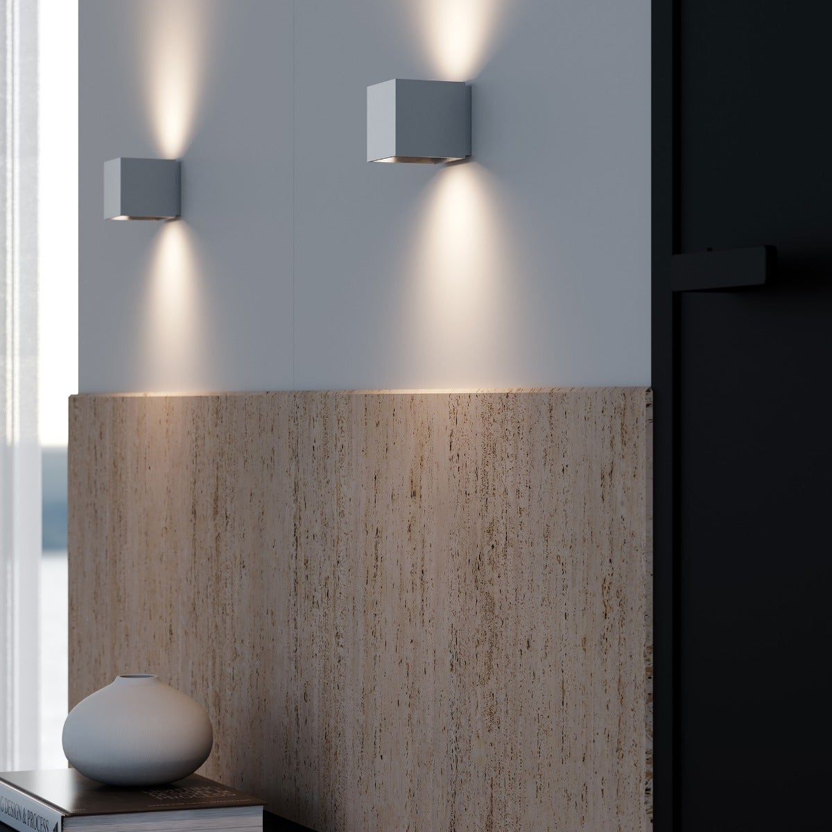 Sonneman QB Sconce - Small, Natural Anodized