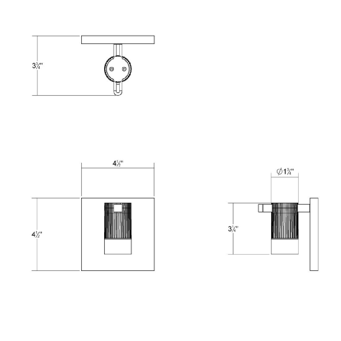 Sonneman - Suspenders Standard Single Sconce with Bar-Mounted Single Cylinder w/Snoot Flood Lens