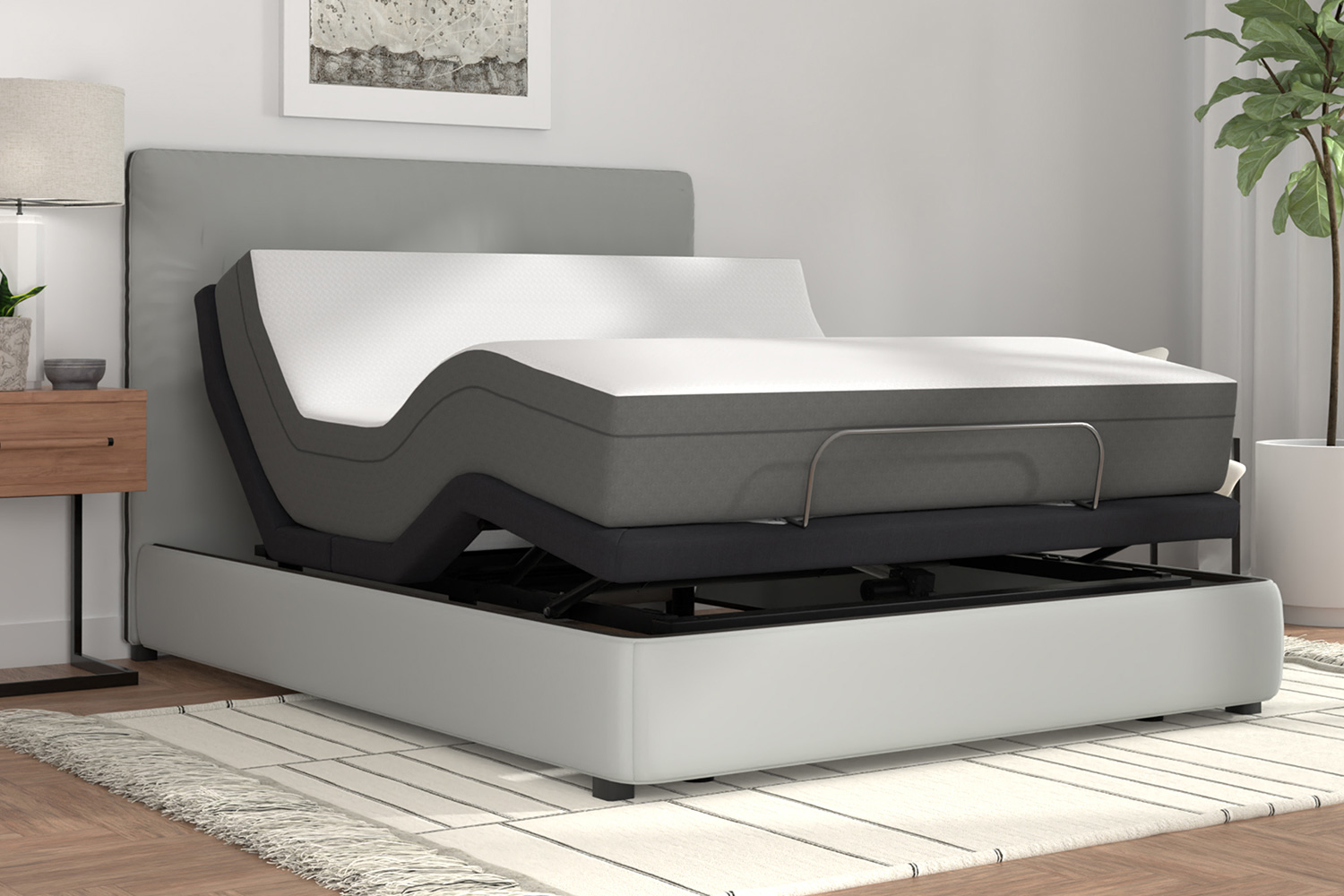 South Bay - 10" Medium Gel Infused Memory Foam Mattress and Model H Adjustable Bed Base