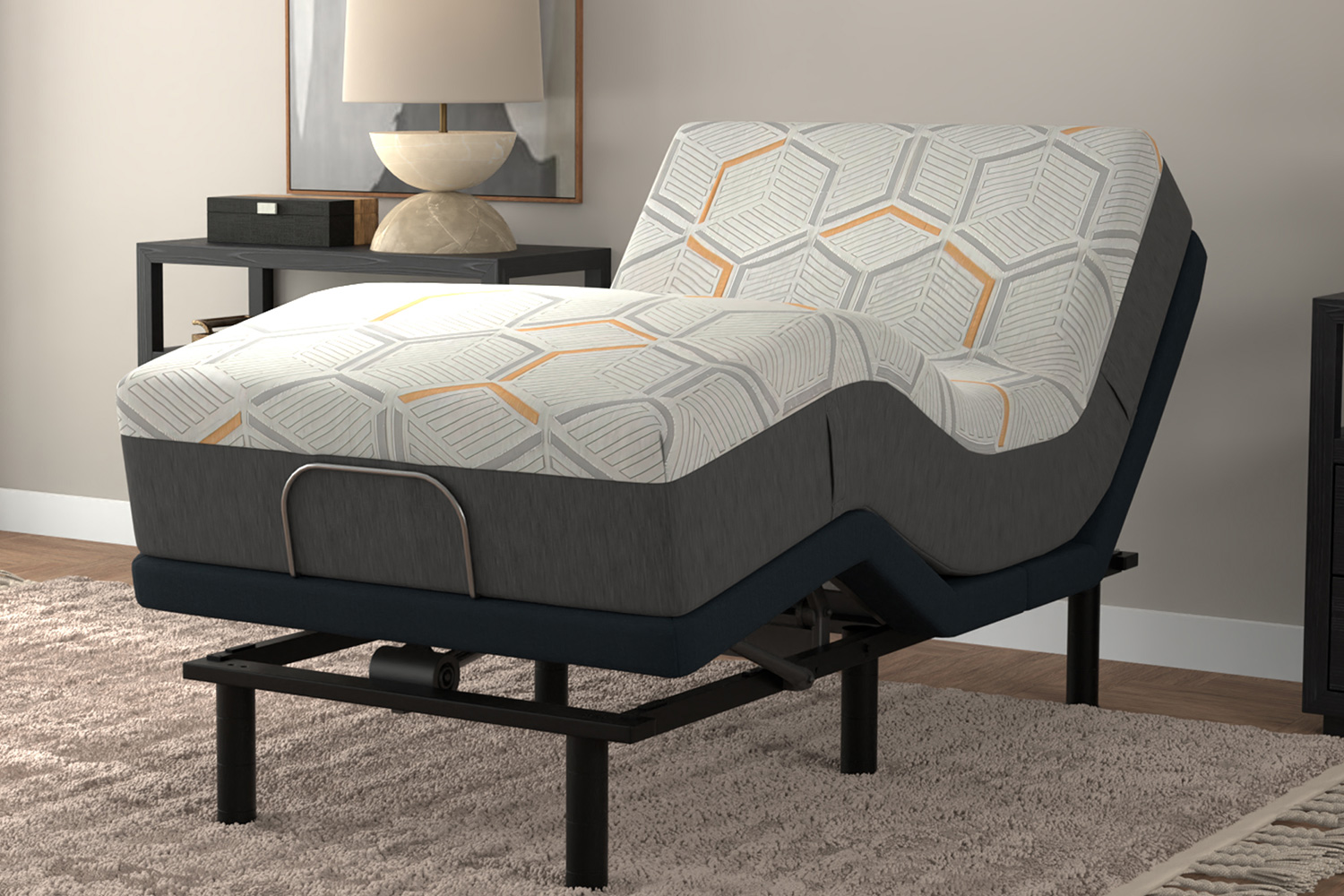 South Bay - 12" Medium Copper Gel Infused Premium Memory Foam Mattress and Model 3 Adjustable Bed Base