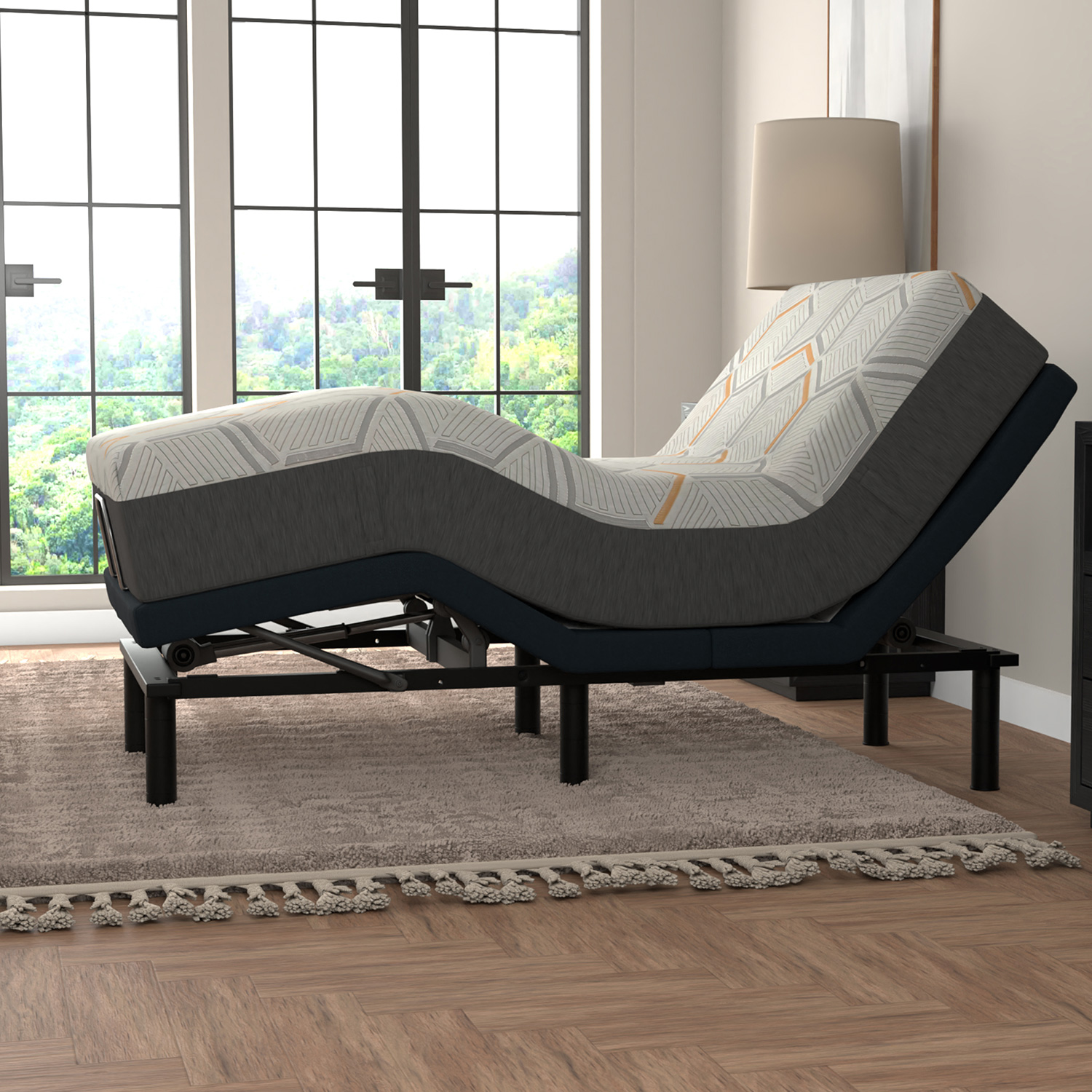 South Bay 12" Medium Copper Gel Infused Twin Long Premium Memory Foam Mattress and Model 3 Adjustable Bed Base