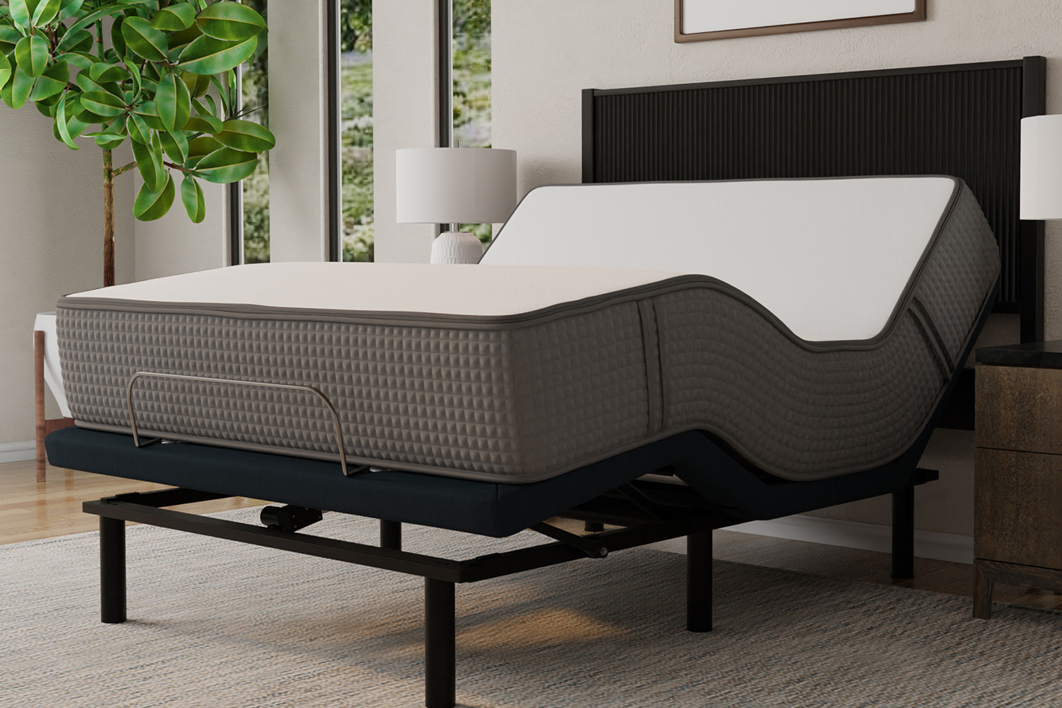 South Bay - 12" Soft and Firm Flippable Gel Infused Memory Foam Mattress and Model 3 Adjustable Bed Base