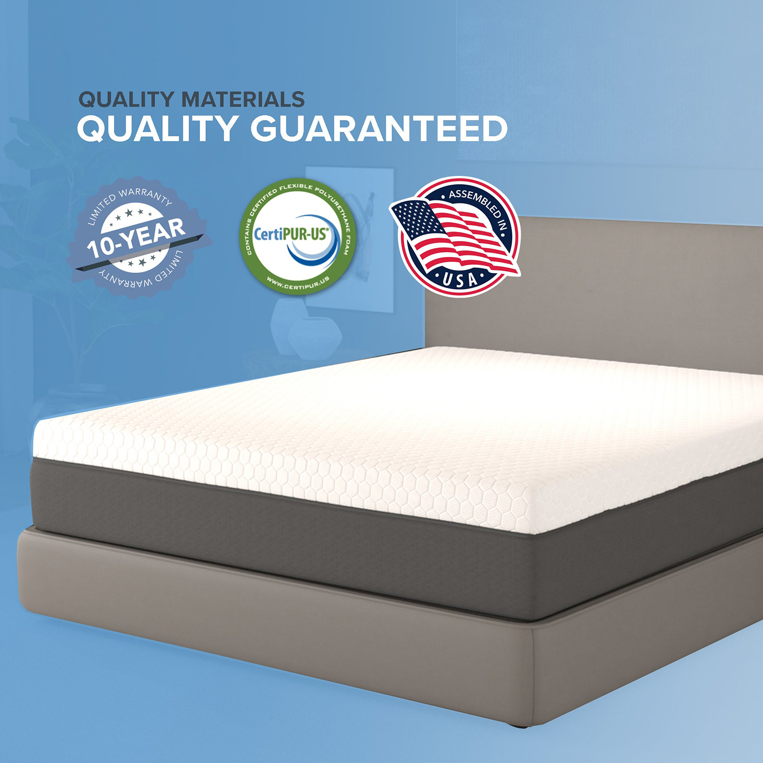 South Bay 12" Medium Zoned Gel Infused Premium Memory Foam Mattress - Cal King Split Size