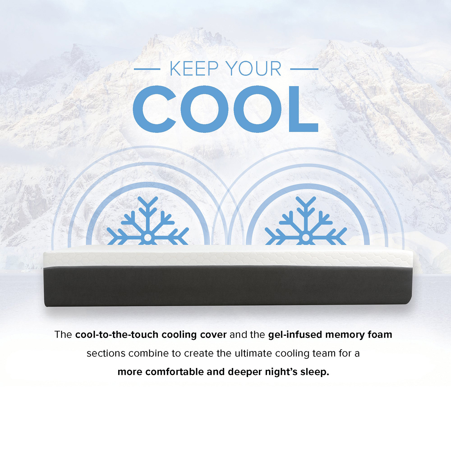 South Bay 12" Medium Zoned Gel Infused Premium Memory Foam Mattress - Cal King Split Head Size