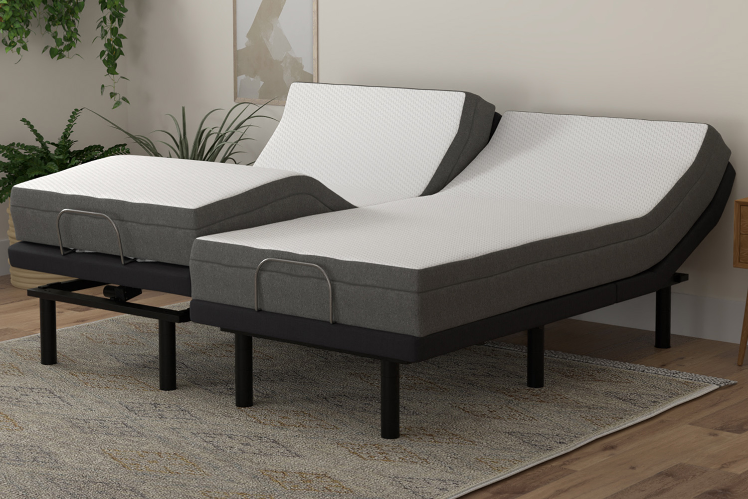 South Bay - 8" Firm Gel Infused Memory Foam Mattress and Model T Adjustable Bed Base