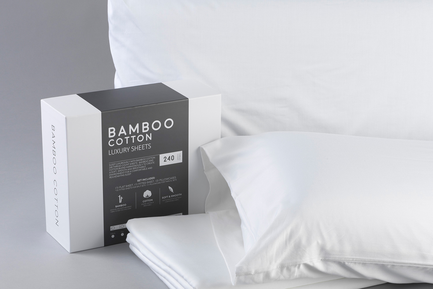 South Bay - White Bamboo Cotton Sheets