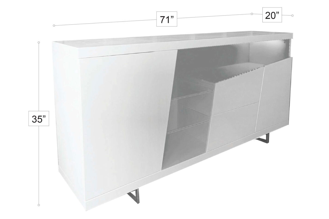 Stanza - Adalyn Buffet with LED Lights