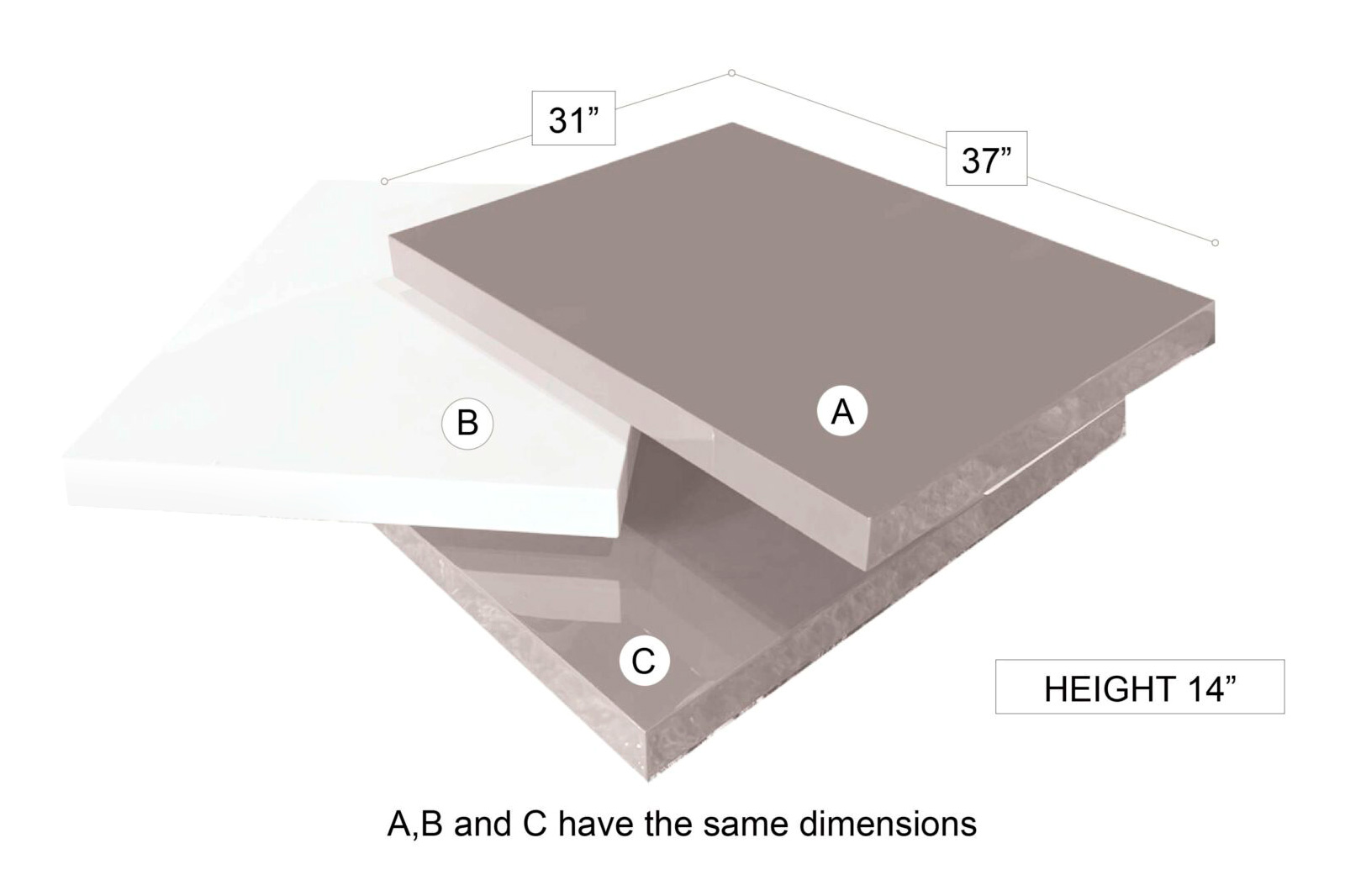 Stanza Amsterdam Coffee Table - White/Gray